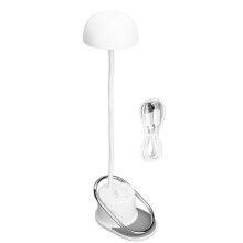 Wandmontierte Nachttischlampe mit verdeckter Klemme, stufenlos dimmbare LED-Schreibtischlampe für natürliches und warmes Licht, wiederaufladbare