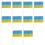 Ensemble de 10 drapeaux portables ukrainiens en polyester 21 x 14 cm 1