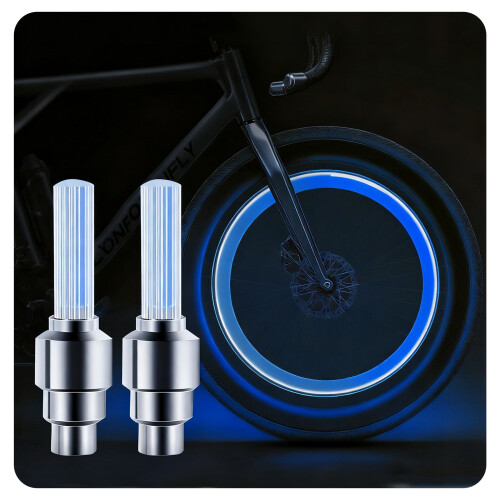 2-pack vattentäta blå cykelhjulslampor