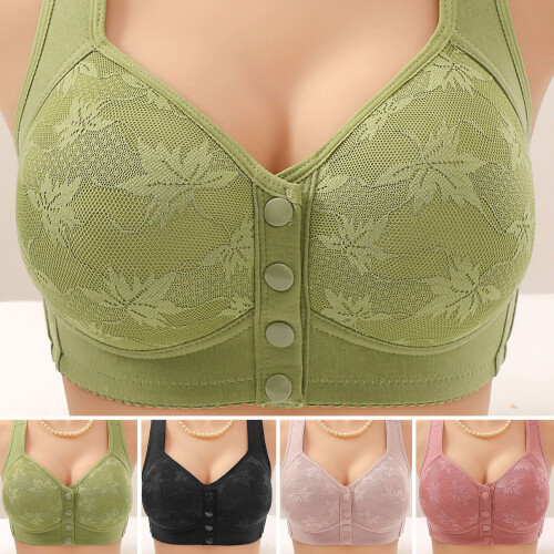 HEVIRGO2PCS Γυναικείο Σουτιέν Plus Size με Κλείσιμο Μπροστά, Ρυθμιζόμενες Τιράντες, 1
