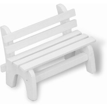 Panchina per casa delle bambole in betulla bianca 1: scala 1:12