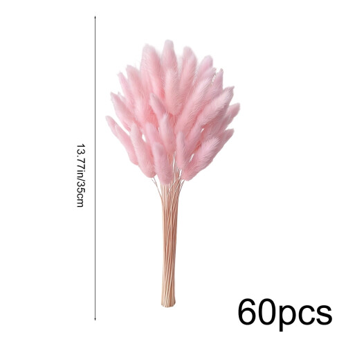 Artificial Pampas Grass Stems with Vase 60 pcs 2