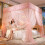Lace Bed Canopy with Mesh Netting and Embroidery Ruffles 5