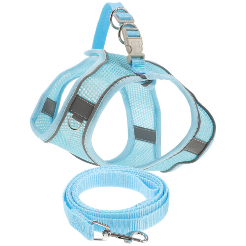 2Conjuntos Equipamento De Para Cães Arnês E Guia Refletivos