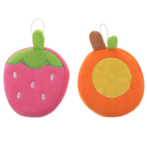 4Pièces Boules Douche Fruit En Éponge Pour Enfants