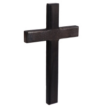 2 Pcs Wooden Cross Pendant Handicraft Christian Decor Black