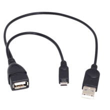1 Micro-USB zu USB OTG Adapter Kabel mit USB Strom Schnittstelle Geeignet für Elektronische GeräTe mit OTG