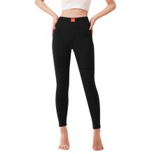 Warme broek voor dames, effen kleur, verdikte hoge taille, kniebeschermers, nauwsluitende broek, fluweelzachte pluche legging voor de herfst en