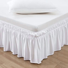 Rundum-Bettrock, weiß, Einzel-/Doppelbett, 61 cm Fallhöhe