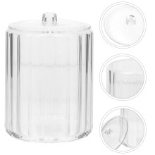 1 boîte de rangement pour cotons démaquillants, design simple, en acrylique, idéale pour une utilisation en chambre d'étudiant ou comme table de