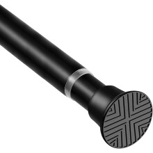 Lot de 2 tringles à rideaux à ressort noires, réglables de 45 à 90 cm, sans perçage, compatibles avec portes, fenêtres et placards.