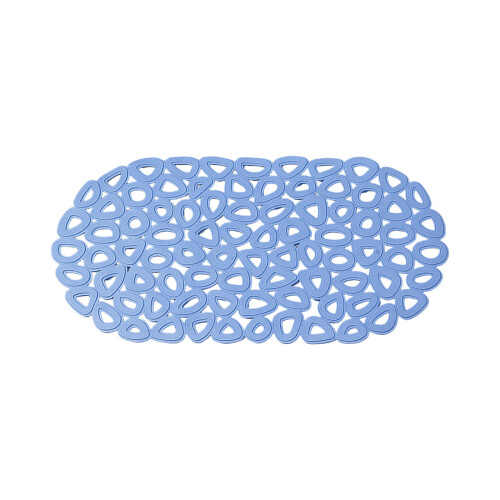 Tapis de douche bleu clair 33 x 66 cm, antidérapant avec ventouses 1