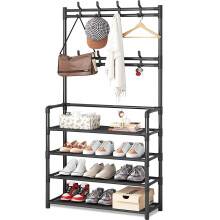 Hall tree with console table and hooks 4-tier 62 in