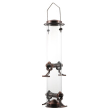 Mangeoire à oiseaux tubulaire en métal transparente, ornement de jardin suspendu