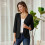 Dame Basic 3/4-ermet V-hals åpen front vaffelstrikket kort cardigan 4