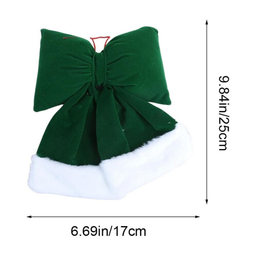 Samtgrüne Weihnachtsschleife, beflockt, 30 cm 1