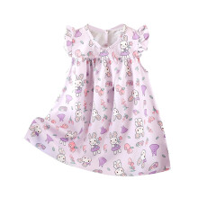 Toddler Girls Dresses, Baby Girl Clothes, Girl's Sleeveless Printed Dress Fashionable and Cute Princess Dress, Purple, 6 Months