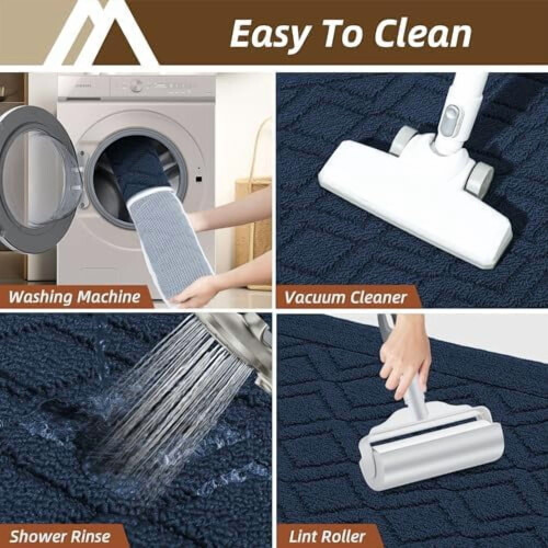 Conjunto de tapetes de cozinha antiderrapantes e laváveis, tamanhos 48x20 polegadas e 30x20 polegadas. 2