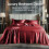 Σετ σεντόνια King Size Burgundy από σατέν (4 τεμάχια), απαλή πολυτέλεια για μαλλιά και 2