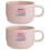 Typhoon Flat White Cup 300ml Pink Stoneware Hot Coffee Latte Espresso Drinking Cup 2pcs 1