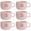 Typhoon Flat White Cup 300ml Pink Stoneware Hot Coffee Latte Espresso Drinking Cup 6pcs 1