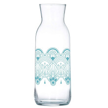 Carafe Jug  Ethnic Design Glass 1.2L Water Juice Serving Bottle Pitcher Party