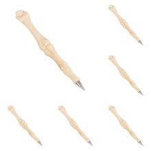 Pen in de vorm van een bot met blauwe inkt, 0,7 mm punt, ontwerp van een skeletvinger, voor schrijven, kantoorgebruik, Halloween-cadeaus, medisch