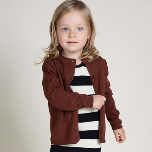 Cardigan de toamnă pentru fetițe, casual, solid, cu mânecă lungă, 6 ani 1