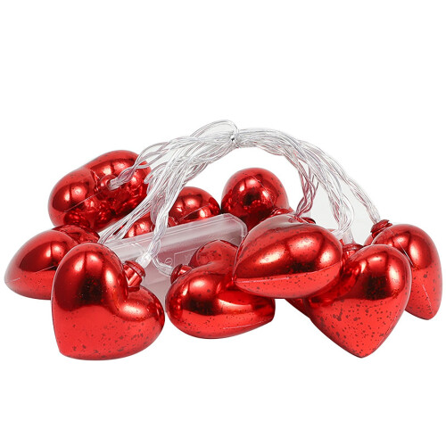 Heart String Lights 5 FT 10 LED Battery Operated