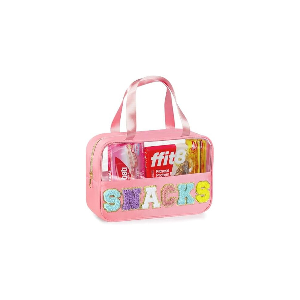 Clear Chenille Letter Makeup Pouch