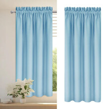 Thermal Insulated Blackout Curtains with Black Liner, 1PC Solid Color for Bedroom/Living Room/Kitchen – Winter Energy Saving