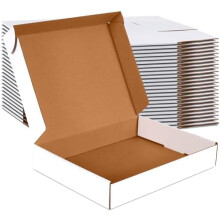 Small shipping boxes white corrugated 12x9x2 inch set of 25