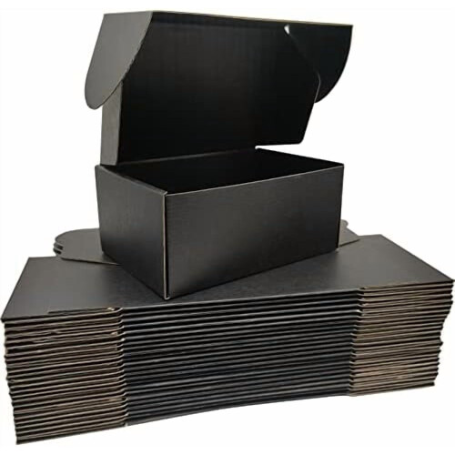 Caixas de envio pretas, pacote com 25 unidades (9x6x4 polegadas, pacote com 25 unidades).