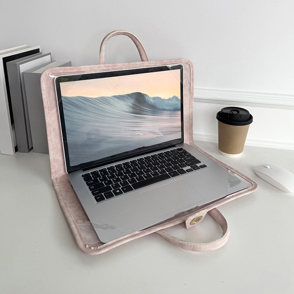 Pu Leather Laptop Case For 15.6" And 16" Laptops Rose Pink 9418476836558