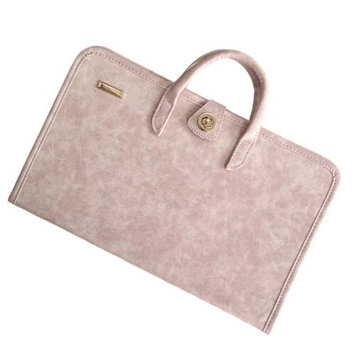 Laptoptasche aus PU-Leder, 15,6"–16", Rosa 1