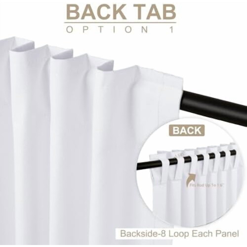 Blackout Curtains Linen Look 50x84 in 2 Pack 2