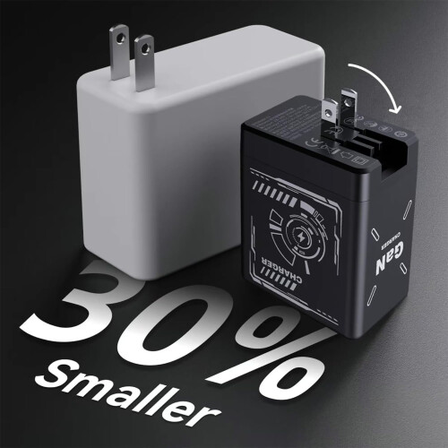 Γρήγορος φορτιστής 2 σε 1GaN120W με ανασυρόμενο καλώδιο 3 σε 1 – Συμβατό με MacBook, iPad, 2