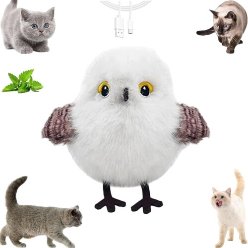 Flapping Bird Cat Toy Motion-Activated USB Rechargeable 1PC