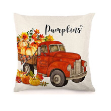 Housses de coussin citrouille et feuilles d'érable style ferme 45 x 45 cm
