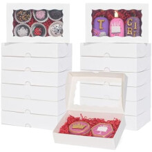White Cookie Boxes with Window 7 x 4.375 x 1.5 in 100 Pack