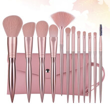Make-up-Pinselset in Roségold – 12-teiliges Set mit Synthetikpinseln