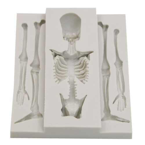 Skull Skeleton Chocolate Silicone Molds 3D Skeleton Bone Silicone Mold for Candy Cookie Making DIY Bakning