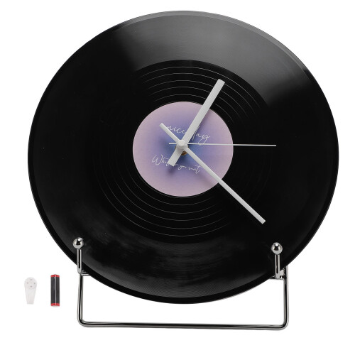 Retro 12in Record Wall Clock, ABS, Violet, Home & Cafe Decor 2