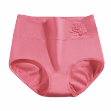 Høy midje magekontrolltruser for kvinner, bomullsundertøy uten muffinstopp Shapewear-truser rød