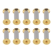 10 Packs Knife Handle Screws Rivets Bolts Fasteners, Gold Hex Flat Screws, Knives Maker Screws