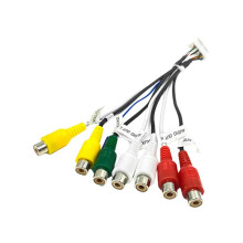 Adaptateur de Faisceau de Câblage RCA StéRéO pour Voiture Android 20 Broches, Câble AUX Audio/VidéO RCA à 7 TêTes