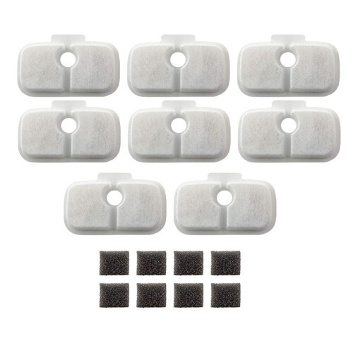 8pack Utbytesfilter för Dockstream Cat Vattenfontän PLWF005 PLWF115, Filter för Ultratyst Husdjursvattenfontän