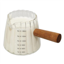 Espressokoppar med Trähandtag 6 Oz, Espressotillbehör, Mjölkskummande Kanna, Glasmätkopp, Snapsglas