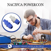 20PCS NAC3FCA NAC3FCB Speakon Plug 3 Pin Male Powercon Connector 20A 250V AC Power Plug Connector and Grey White