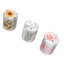 3 rotoli di nastro washi PET colorati floreali